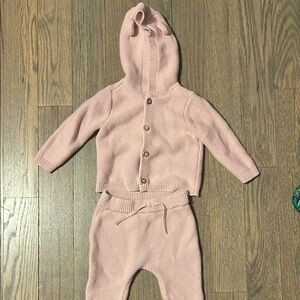 Carter's Soft Pink Knit Hoodie & Jogger Set